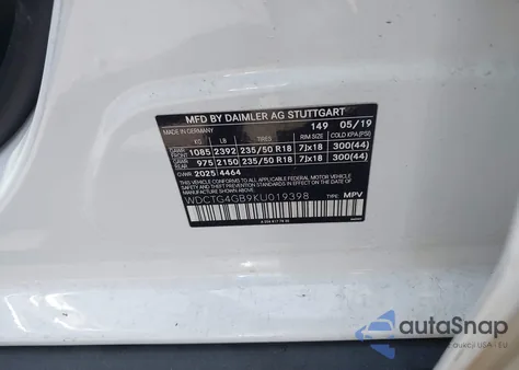 2019 Mercedes-Benz Gla 250 4Matic from USA, damaged, VIN WDCTG4GB9KU019398